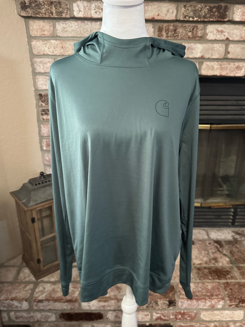 Carhartt Teal Hooded Long-Sleeve Performance Pullover